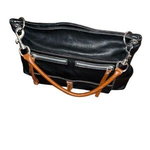 Perlina Black and Tan Shoulder Bag